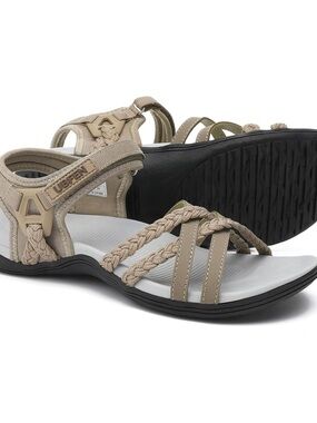 UBFEN Women’s Hiking & Comfort Sport Sandals – Light Gray, Size 38